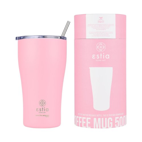 ESTIA ΘΕΡΜΟΣ COFFEE MUG SAVE THE AEGEAN 500ml BLOSSOM ROSE 2