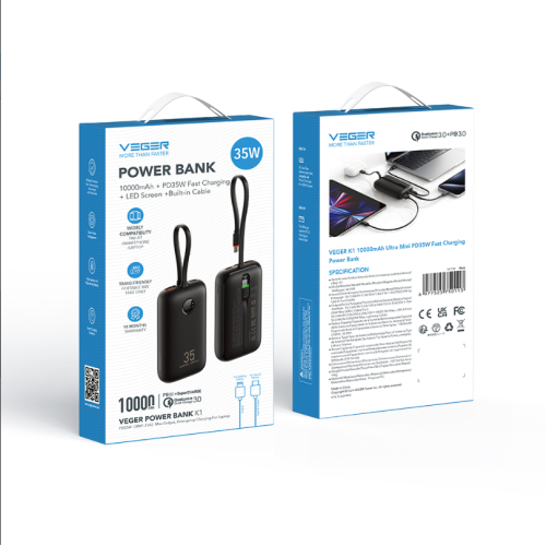 Veger K1 - 10,000mAh 35W PD Digital Display Powerbank 2
