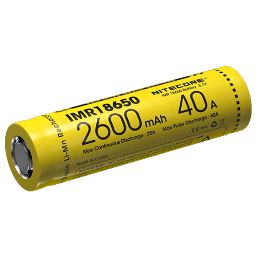 ΜΠΑΤΑΡΙΑ NITECORE 18650 / 2600mah / IMR 40A FlatTop (Ζεύγος)