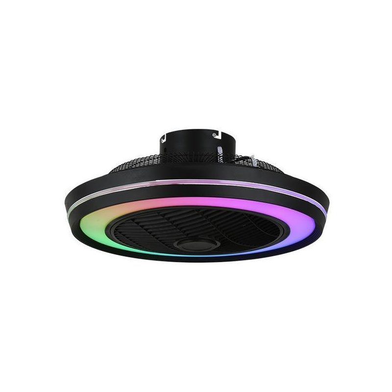 ΑΝΕΜΙΣΤΗΡΑΣ ΠΛΑΦΟΝΙΕΡΑ ΟΡΟΦΗΣ ΜΑΥΡΟΣ RGB Φ51 DC 20W