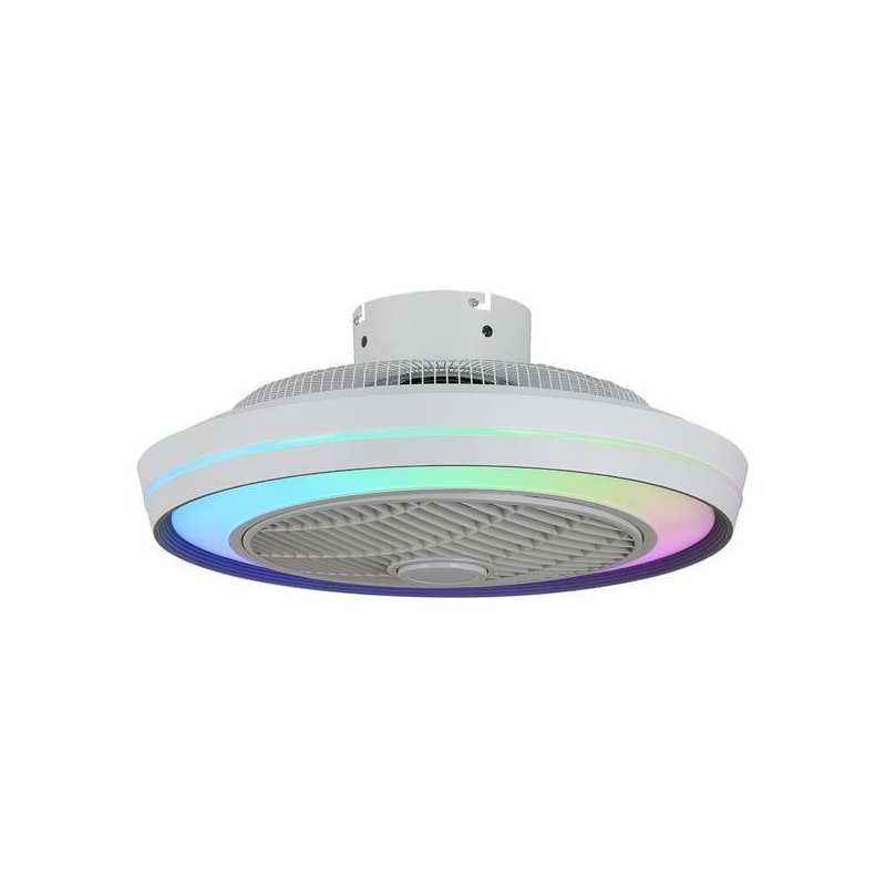 ΑΝΕΜΙΣΤΗΡΑΣ ΠΛΑΦΟΝΙΕΡΑ ΟΡΟΦΗΣ ΛΕΥΚΟΣ-ΓΚΡΙ RGB Φ51 DC 20W