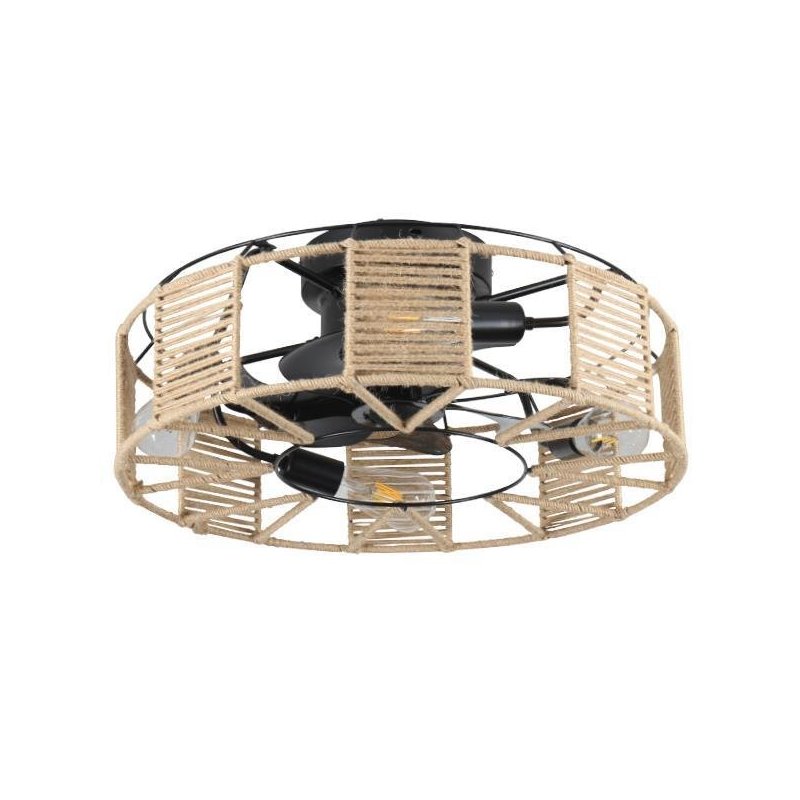 ΑΝΕΜΙΣΤΗΡΑΣ ΟΡΟΦΗΣ ΜΕ ΠΛΕΚΤΟ ΝΗΜΑ ΚΑΝΝΑΒΗΣ 4xE27 ΜΕ ΚΟΝΤΡΟΛ Φ55 DC 20W