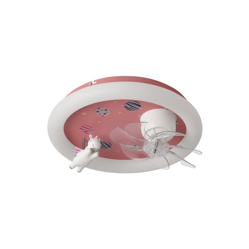 ΑΝΕΜΙΣΤΗΡΑΣ ΟΡΟΦΗΣ ΠΑΙΔΙΚΟΣ ΜΟΝΟΚΕΡΟΣ ΡΟΖ 15W ΜΕ LED ΦΩΣ 48W ΚΑΙ ΚΟΝΤΡΟΛ