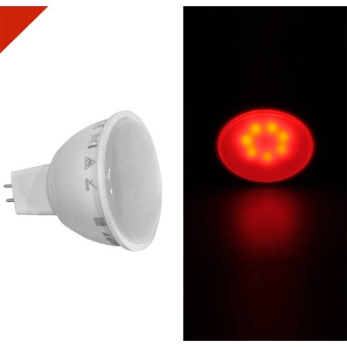 LED SMD MR16 2.5W 12VAC/DC 105° ΚΟΚΚΙΝΟ