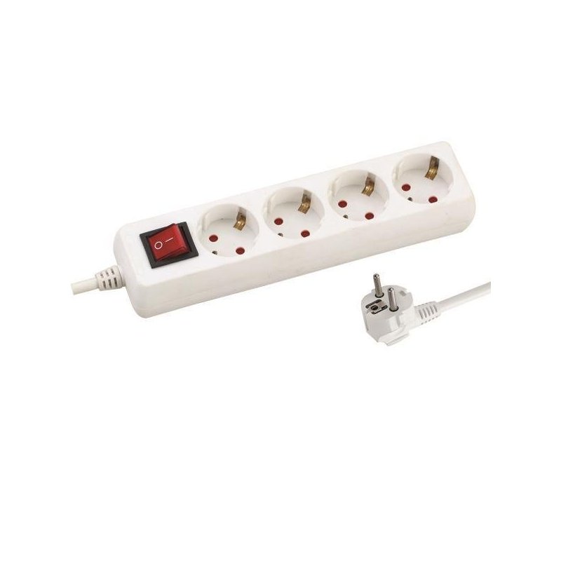 ΠΟΛΥΠΡΙΖΟ 4 ΘΕΣΕΩΝ ΜΕ ΚΑΛΩΔΙΟ ΚΑΙ ΔΙΑΚΟΠΤΗ 3X1,5mm 1,5m ΜΕ ΠΡΟΣΤΑΣΙΑ ΕΠΑΦΩΝ