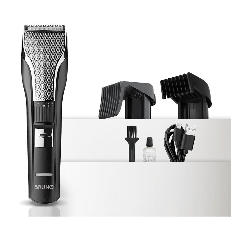 BRUNO κουρευτική μηχανή BRN-0220, επαναφορτιζόμενη, μαύρη