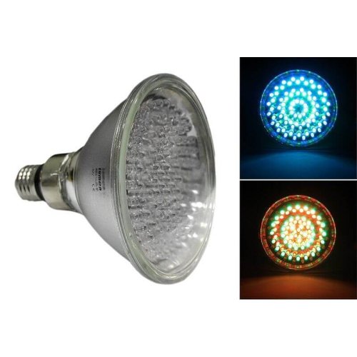 LED ΛΑΜΠΑ ΓΥΑΛΙΝΗ PAR38 E27 120LED 8.5W 42VAC 15° RGB 2