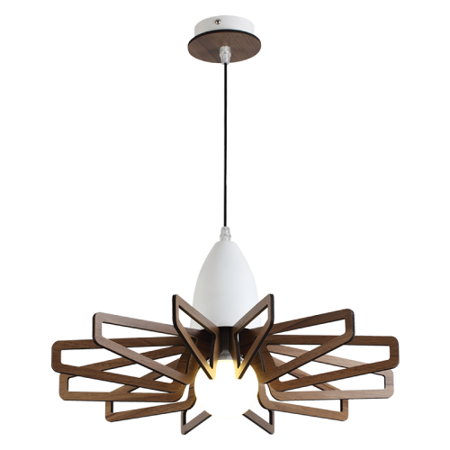 ΚΡΕΜΑΣ Φ/Σ 1ΧE27 ΑΠΟΧΡ.ΣΚΟΥΡ ΞΥΛΟΥ MDF+ΛΕΥΚΟ ΜΕΤΑΛ... 2