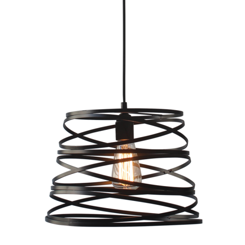 ΜΕΤΑΛΛΙΚΟ Φ/Σ 1XE27 ΜΑΥΡΟ ΜΑΤ ΣΠΙΡΑΛ Φ25CM JAZZ 2