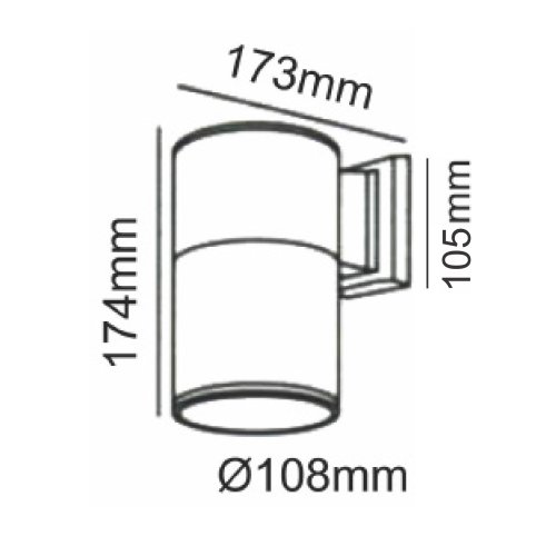 ΣΠΟΤ ΤΟΙΧΟΥ ΑΛΟΥΜΙΝΙΟ ΣΚΟΥΡΙΑ ΣΥΜΒΑΤΙΚΟ 1xE27 IP54... 2