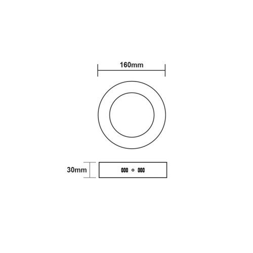 LED SLIM PANEL WHITE ROUND CEIL.12W 4000K 1100LM Φ160... 2