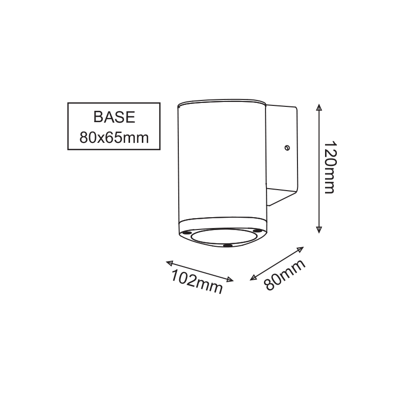 LED HP WALL LUMINAIRE 3W 150LM 50° 230V AC...