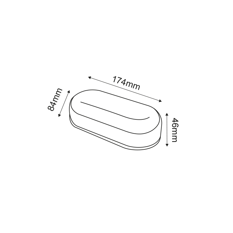 LED PC WHITE WALL LUMINAIRE 230V AC IP66 12W...